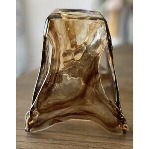 Vetraio Amber Toffee Shade Replacement Hand Blown Glass Brown Swirl